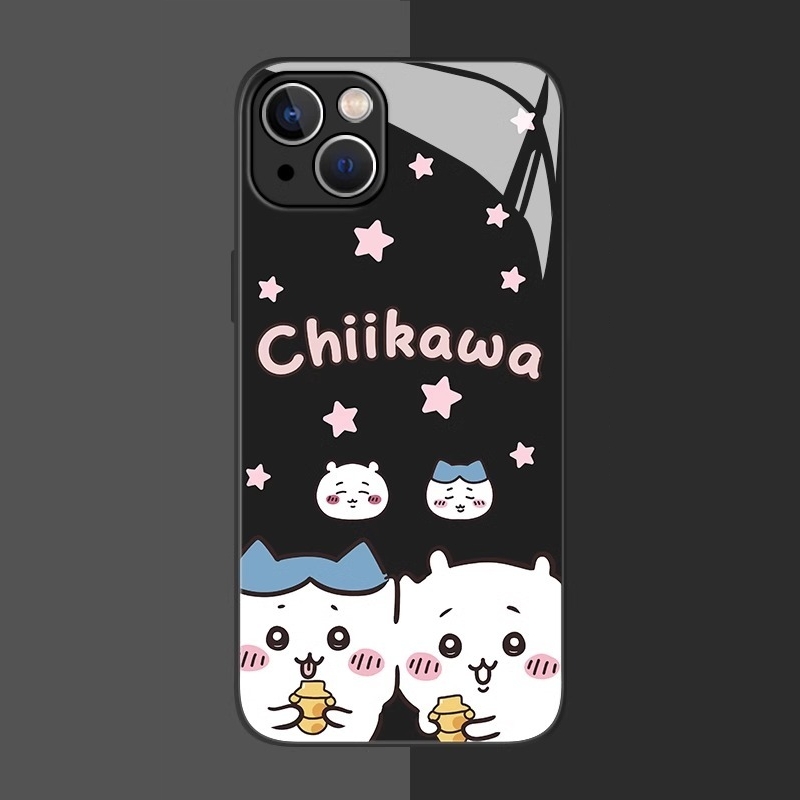 Chiikawa情侶新款高清全包防摔玻璃殼-CASEZONE