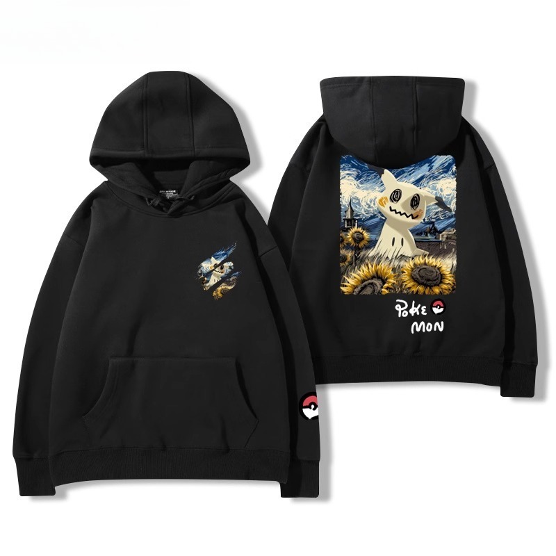 寶可夢油畫系列 聯名衛衣2025秋冬新款親子情侶裝連帽衛衣