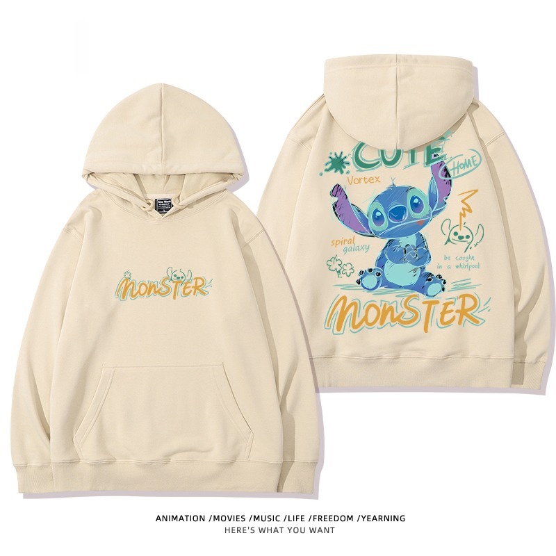 馴龍高手聯名史迪仔新款 親子情侶男女款連帽衛衣-ZUIHANG SHOP