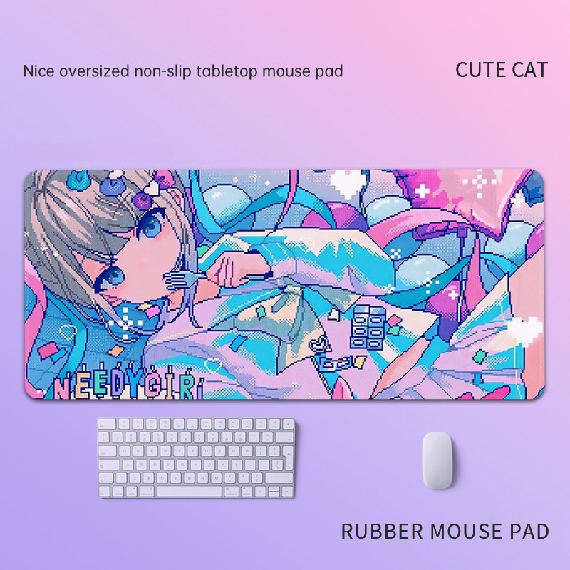 主播女孩重度依賴 主題桌墊 布質滑鼠墊