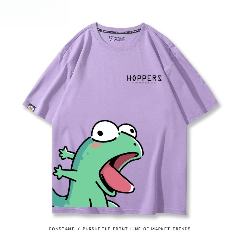 河狸世界 2026親子情侶男女同款 印花短袖T恤