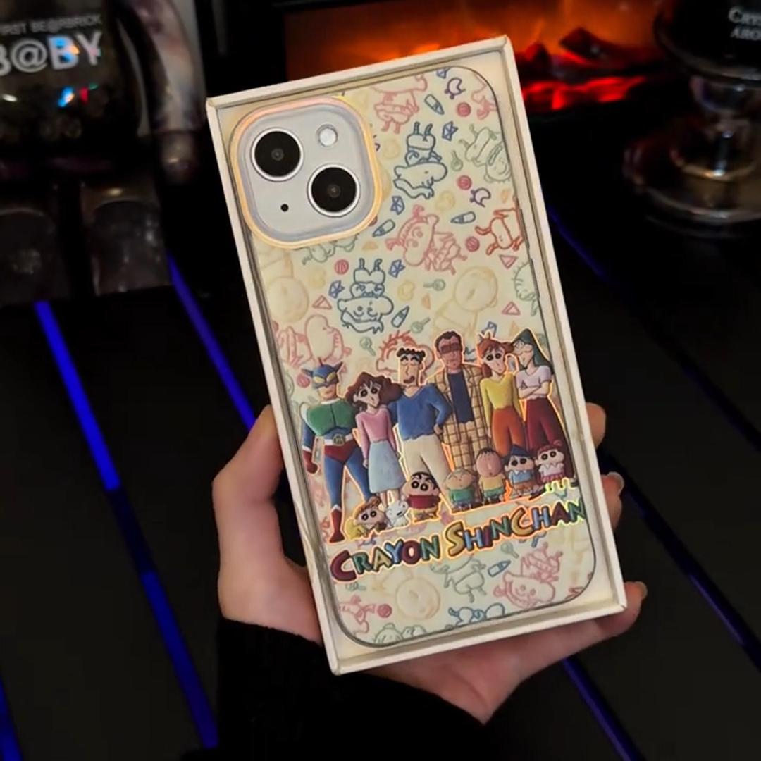 蠟筆小新 極光金漸變手機殼