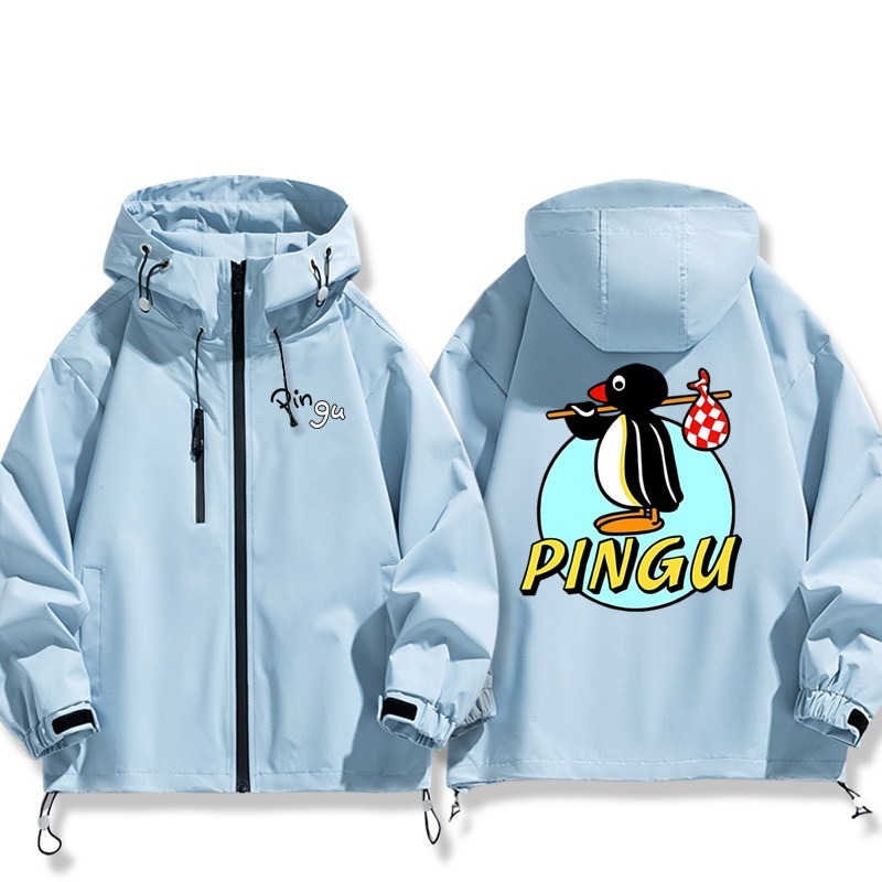 Pingu企鵝家族周邊 男女同款秋冬衝鋒衣