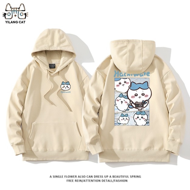 Chiikawa聯名衛衣2025秋冬新款親子情侶裝連帽衛衣