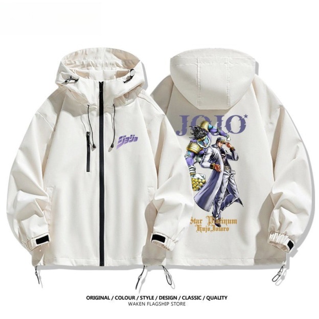 JOJO的奇妙冒險空條承太郎白金之星周邊 男女同款秋冬衝鋒衣