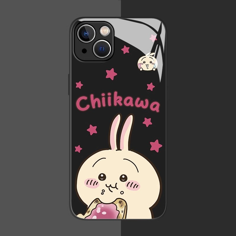Chiikawa情侶新款高清全包防摔玻璃殼-CASEZONE