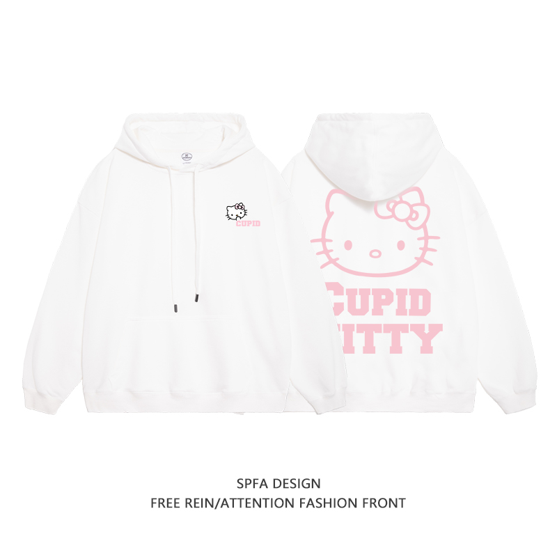 HelloKitty新款 寬鬆百搭 秋冬款 寬鬆連帽衛衣-CASEZONE