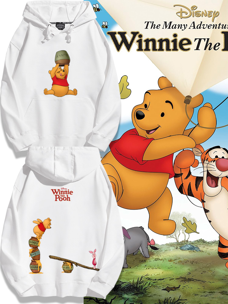 小熊維尼聯名衛衣2025秋冬新款親子情侶裝連帽衛衣