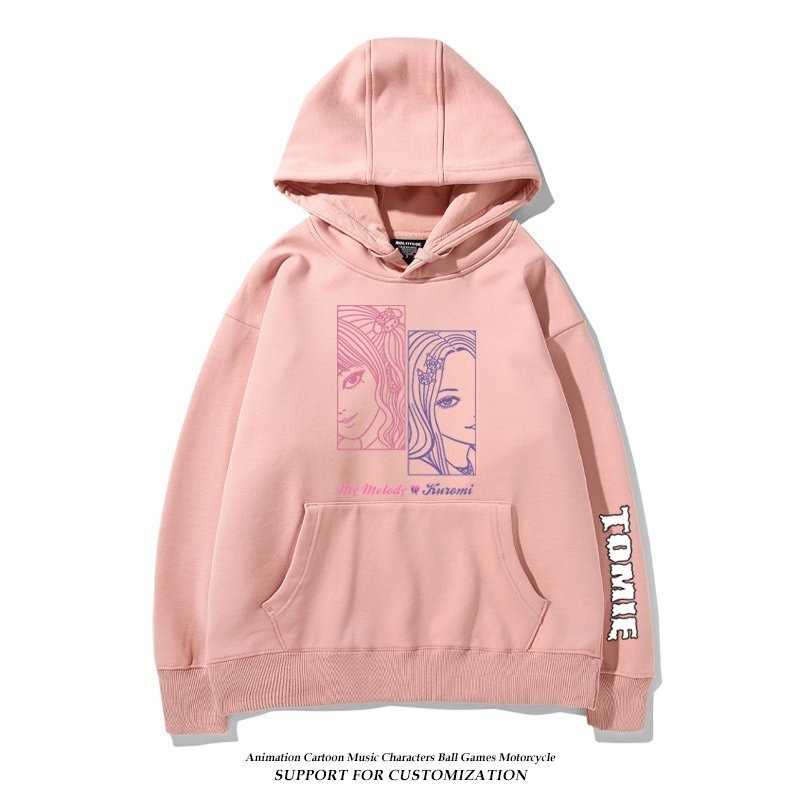 伊藤潤二X三麗鷗富江Hello kitty周邊新款 男女情侶同款連帽衛衣