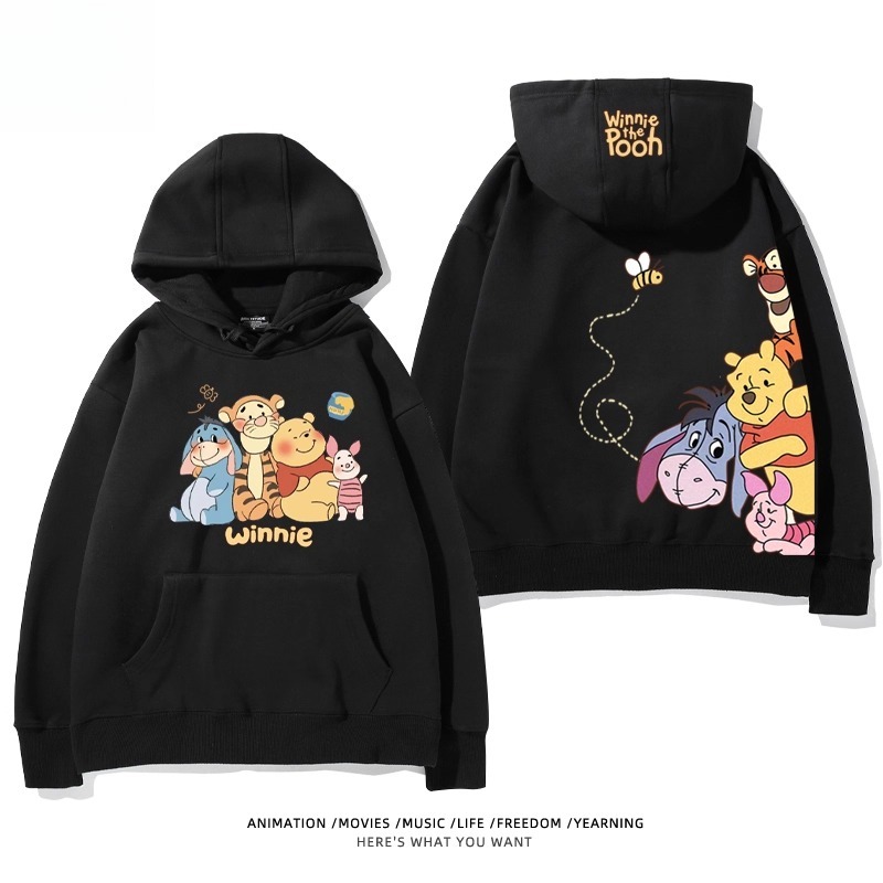 小熊維尼 聯名衛衣2025秋冬新款親子情侶裝連帽衛衣
