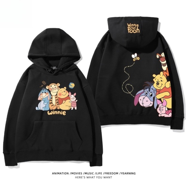 小熊維尼 聯名衛衣2025秋冬新款親子情侶裝連帽衛衣