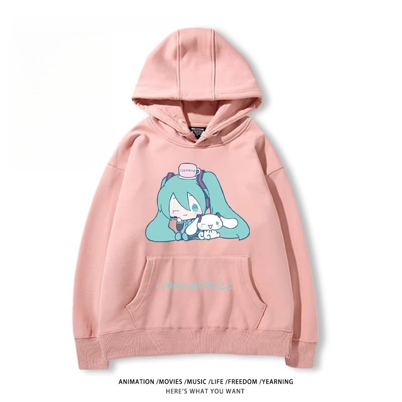 初音未來X三麗鷗新款 親子情侶男女款連帽衛衣