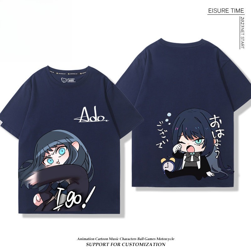 Ado歌手 2026親子情侶男女同款 印花短袖T恤