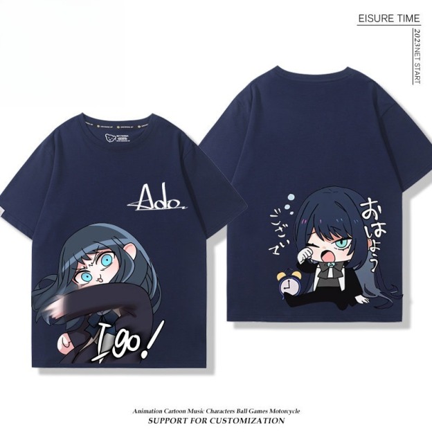 Ado歌手 2026親子情侶男女同款 印花短袖T恤