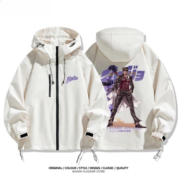 JOJO的奇妙冒險空條承太郎白金之星周邊 男女同款秋冬衝鋒衣