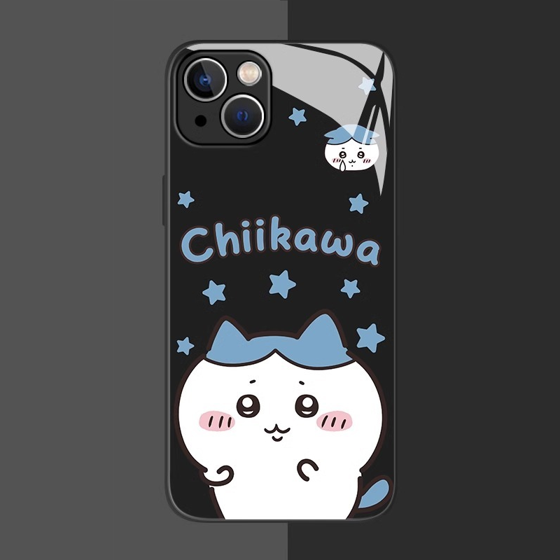 Chiikawa情侶新款高清全包防摔玻璃殼-CASEZONE