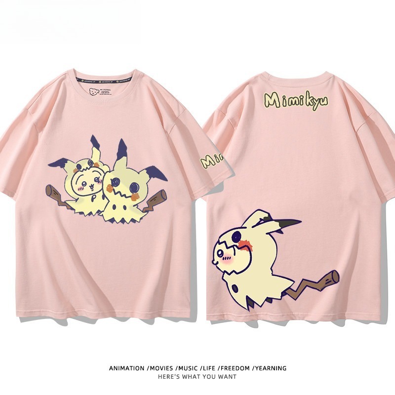 Chiikawa X 寶可夢 2026親子情侶男女同款 印花短袖T恤