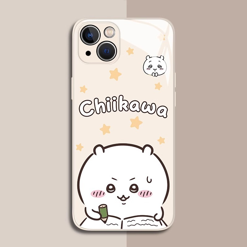 Chiikawa情侶新款高清全包防摔玻璃殼-CASEZONE