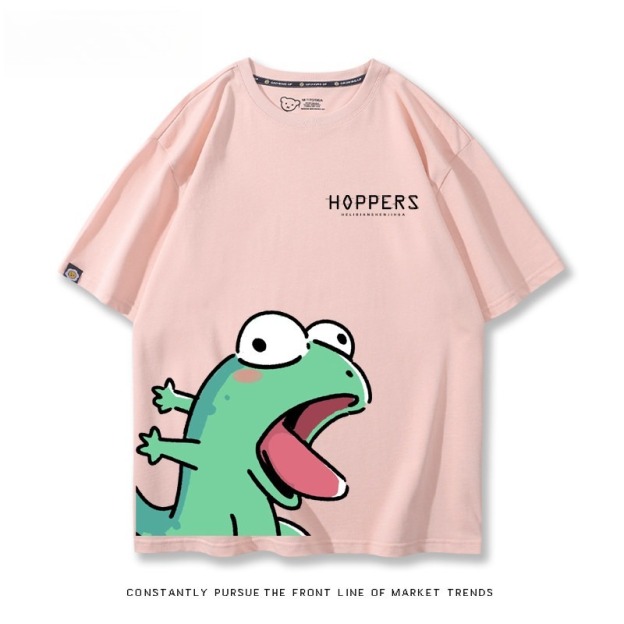 河狸世界 2026親子情侶男女同款 印花短袖T恤