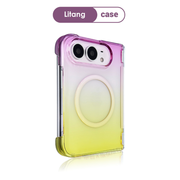 iPhone Duo 折疊手機殼｜漸變磁吸防摔殼・金屬支架保護殼