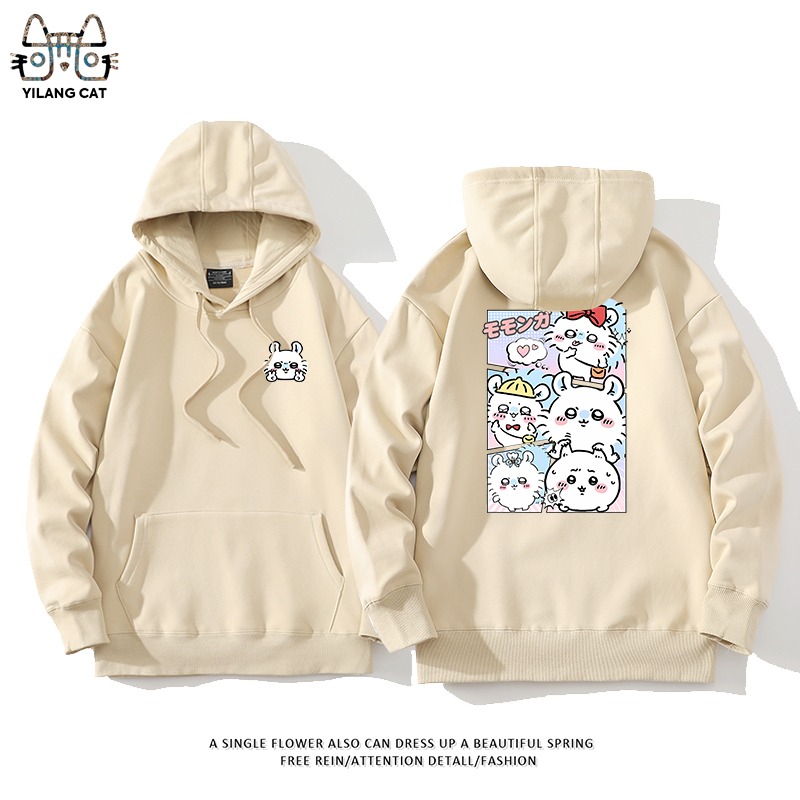 Chiikawa聯名衛衣2025秋冬新款親子情侶裝連帽衛衣