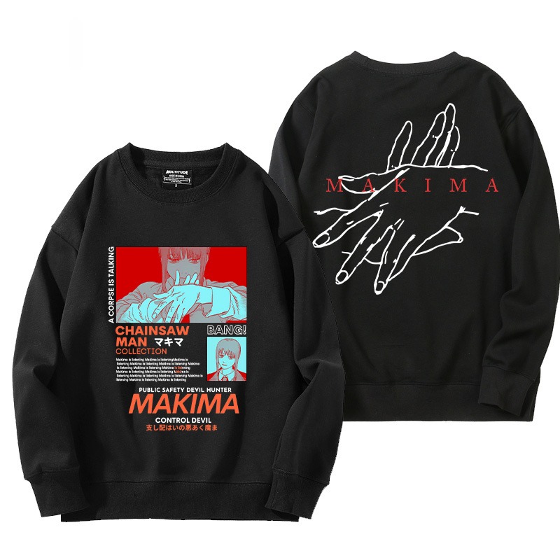 鏈鋸人 秋冬新款 親子情侶裝圓領長袖