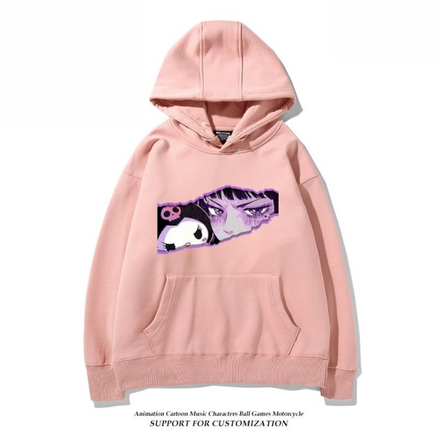 伊藤潤二X三麗鷗富江Hello kitty周邊新款 男女情侶同款連帽衛衣