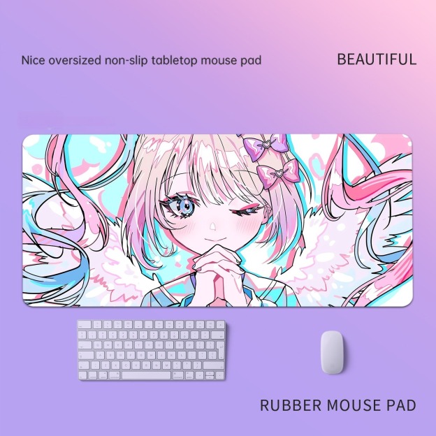 主播女孩重度依賴 主題桌墊 布質滑鼠墊