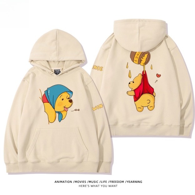 小熊維尼 聯名衛衣2025秋冬新款親子情侶裝連帽衛衣