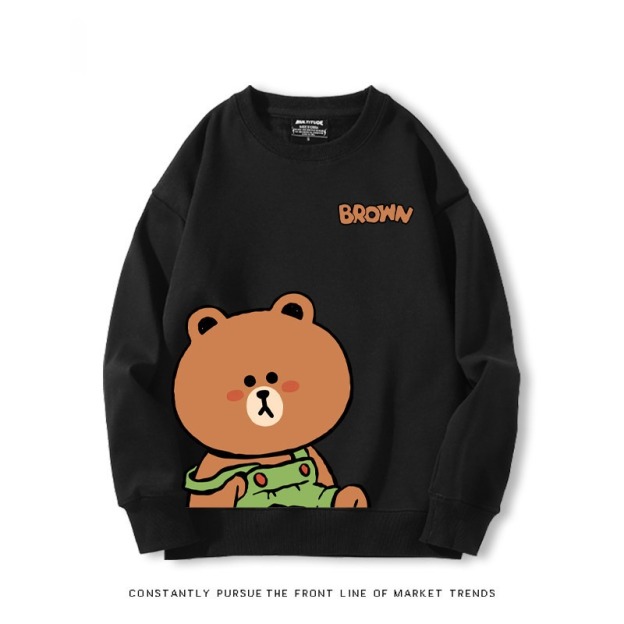 布朗熊可妮兔 秋冬新款 親子情侶裝圓領長袖