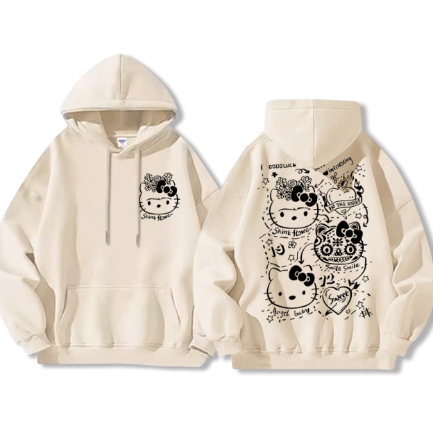 HelloKitty新款 寬鬆百搭 秋冬款 寬鬆連帽衛衣-ZUIHANG SHOP