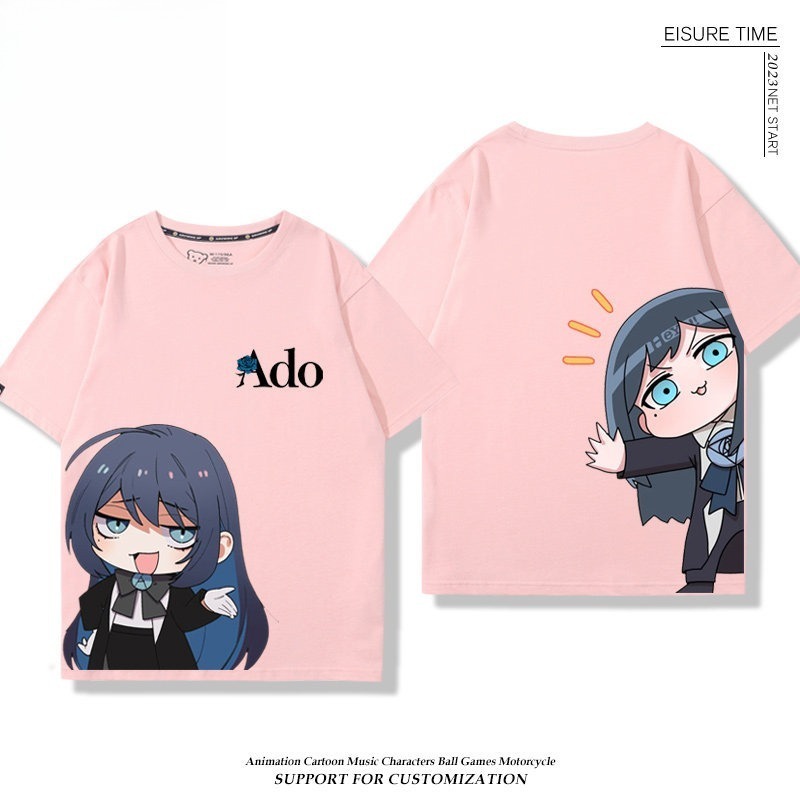 Ado歌手 2026親子情侶男女同款 印花短袖T恤