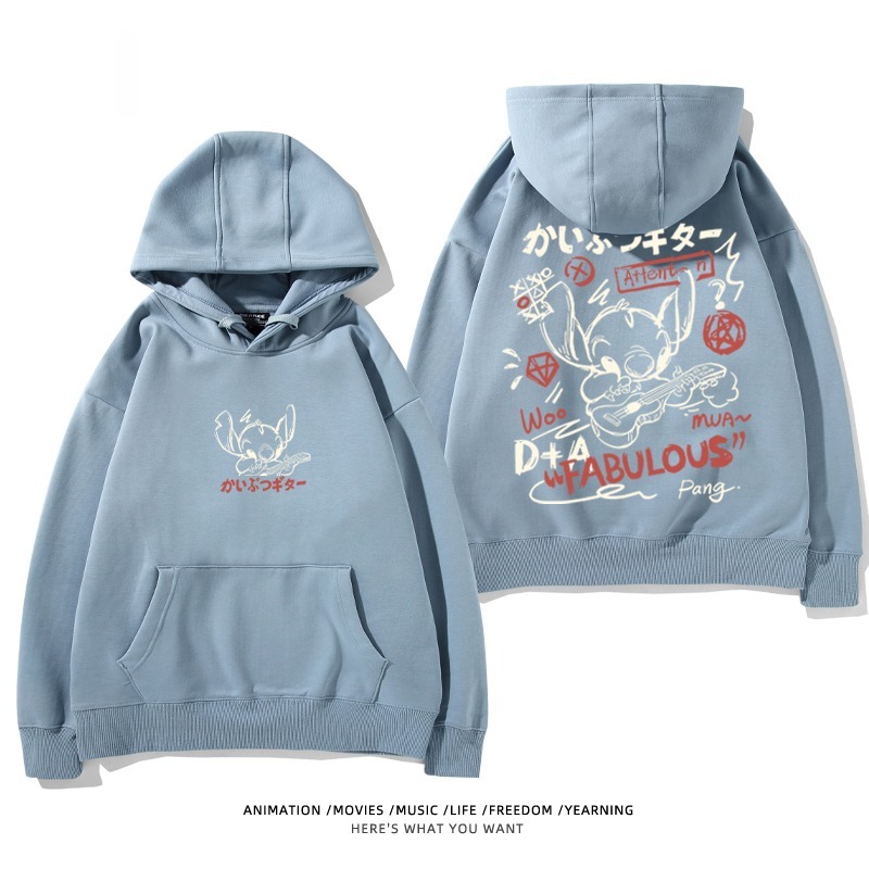 馴龍高手聯名史迪仔新款 親子情侶男女款連帽衛衣-ZUIHANG SHOP