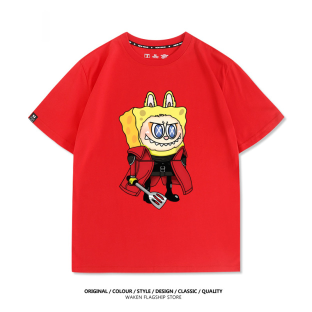 LabubuX海綿寶寶 印花短袖T恤-CASEZONE