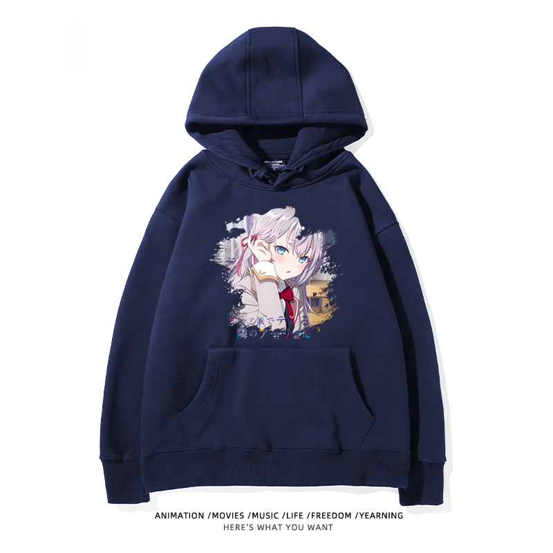 不時輕聲地以俄語遮羞的鄰座艾莉同學新款 親子情侶男女款連帽衛衣-CASEZONE