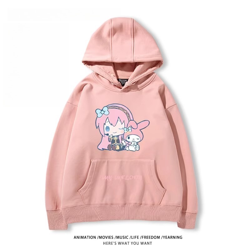 初音未來X三麗鷗新款 親子情侶男女款連帽衛衣