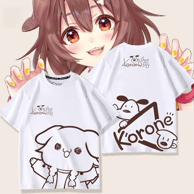 hololive Vtuber虛擬主播戌神沁音簽名麵包狗 印花短袖T恤