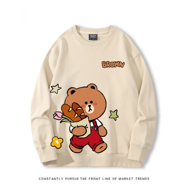 布朗熊可妮兔 秋冬新款 親子情侶裝圓領長袖