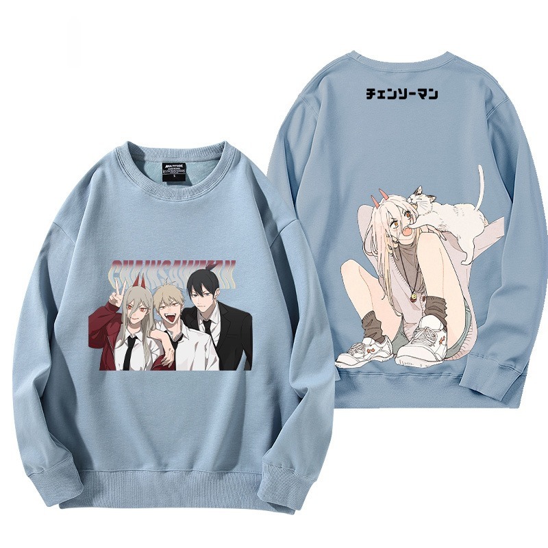 鏈鋸人 秋冬新款 親子情侶裝圓領長袖