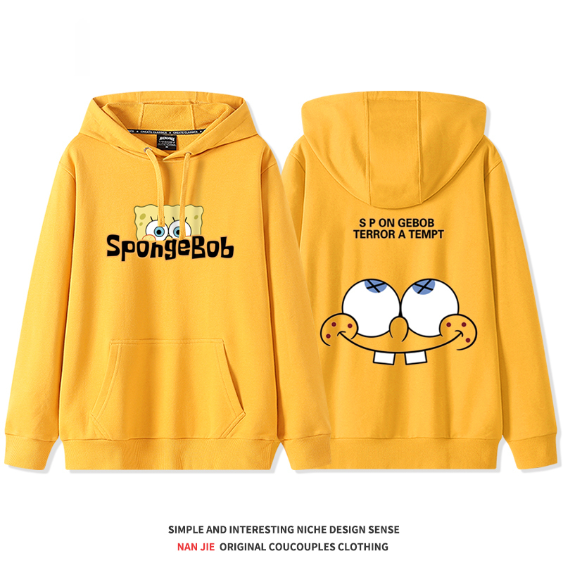 海綿寶寶聯名 2025秋冬新款 親子情侶裝連帽衛衣