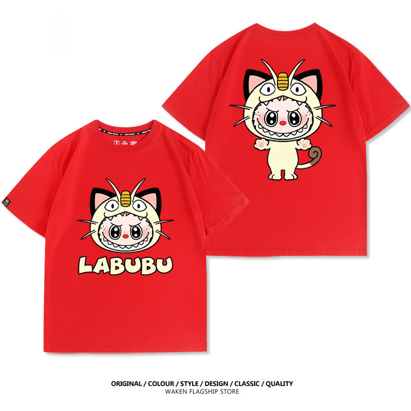 LabubuX寶可夢 印花短袖T恤-CASEZONE