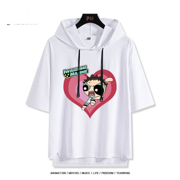 飛天小女警 x 排球少年 連帽短袖T恤