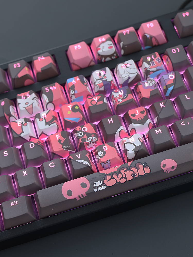 三麗鷗庫洛米透光RGB108鍵標準配列衛星軸鍵帽-CASEZONE