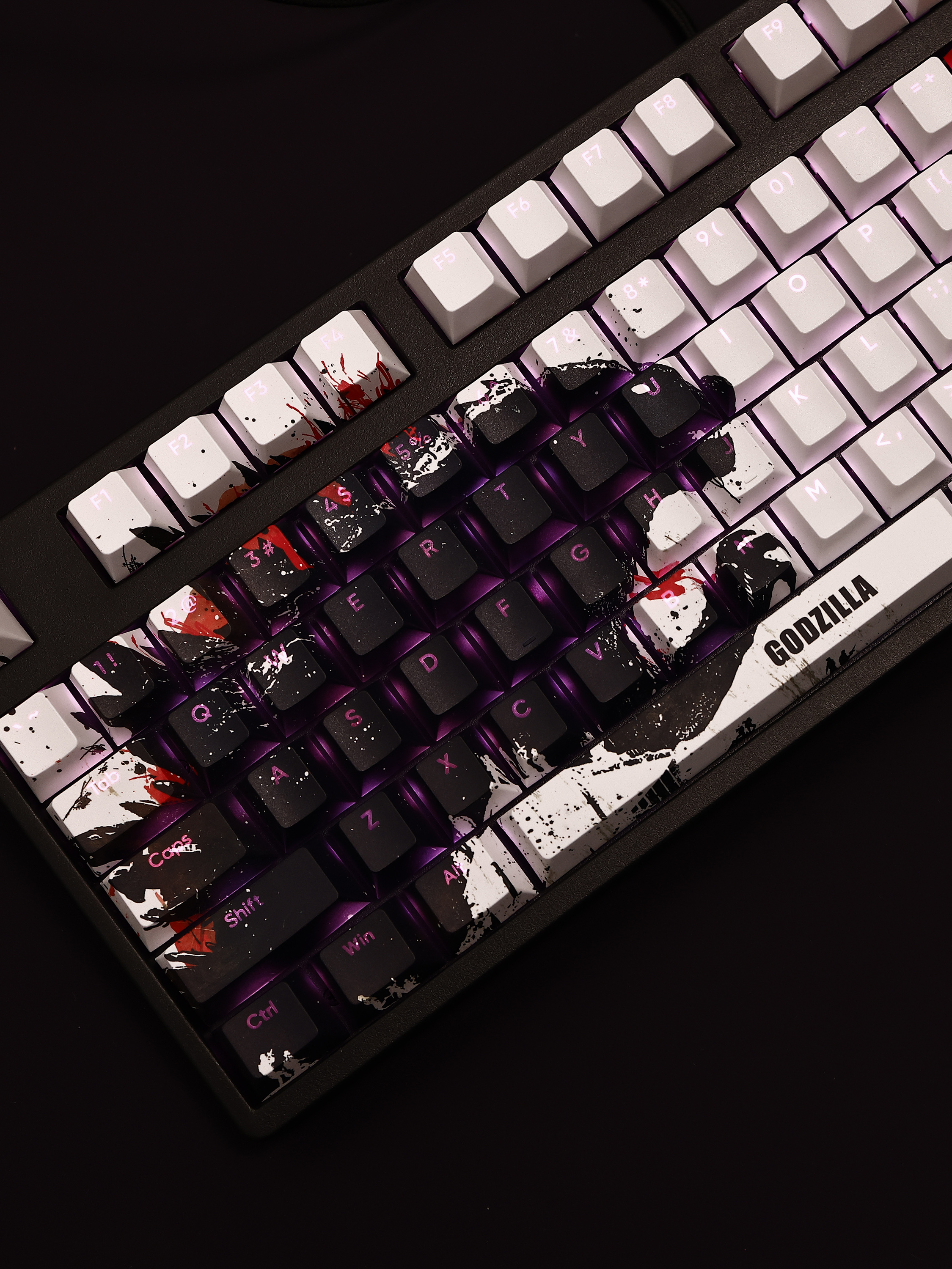 哥吉拉怪獸之王透光RGB108鍵標準配列衛星軸鍵帽-CASEZONE