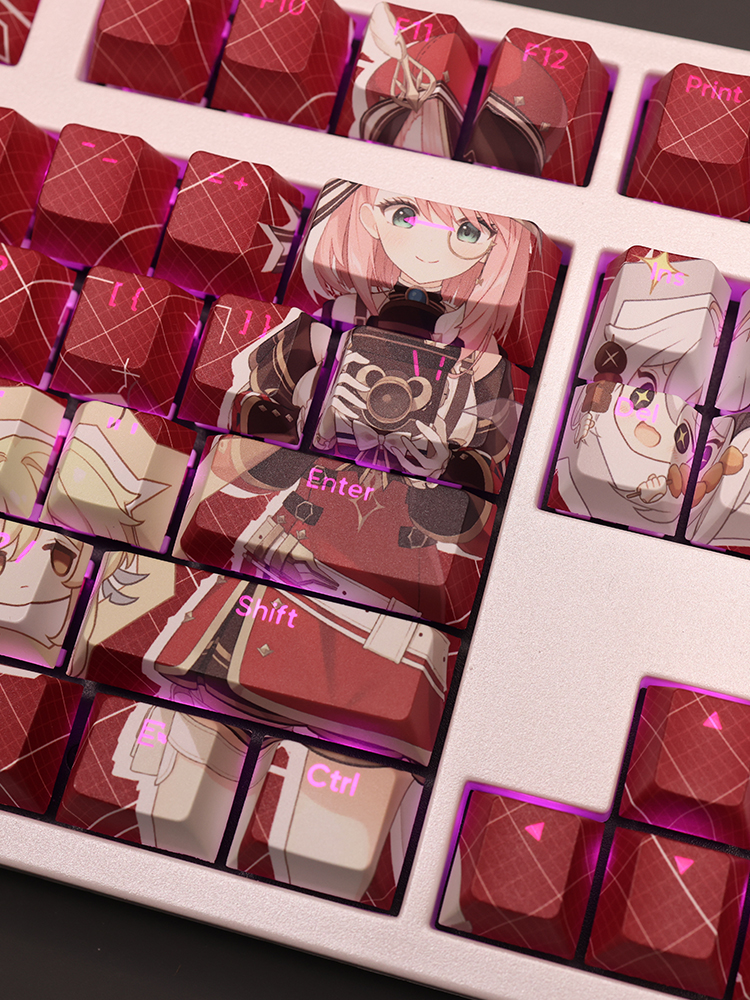 夏洛蒂原神透光RGB108鍵標準配列衛星軸鍵帽-CASEZONE