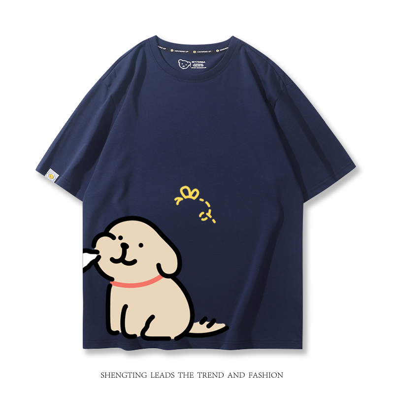 線條小狗 2024親子情侶男女同款 T恤