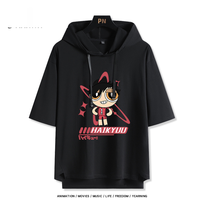 飛天小女警 x 排球少年 連帽短袖T恤