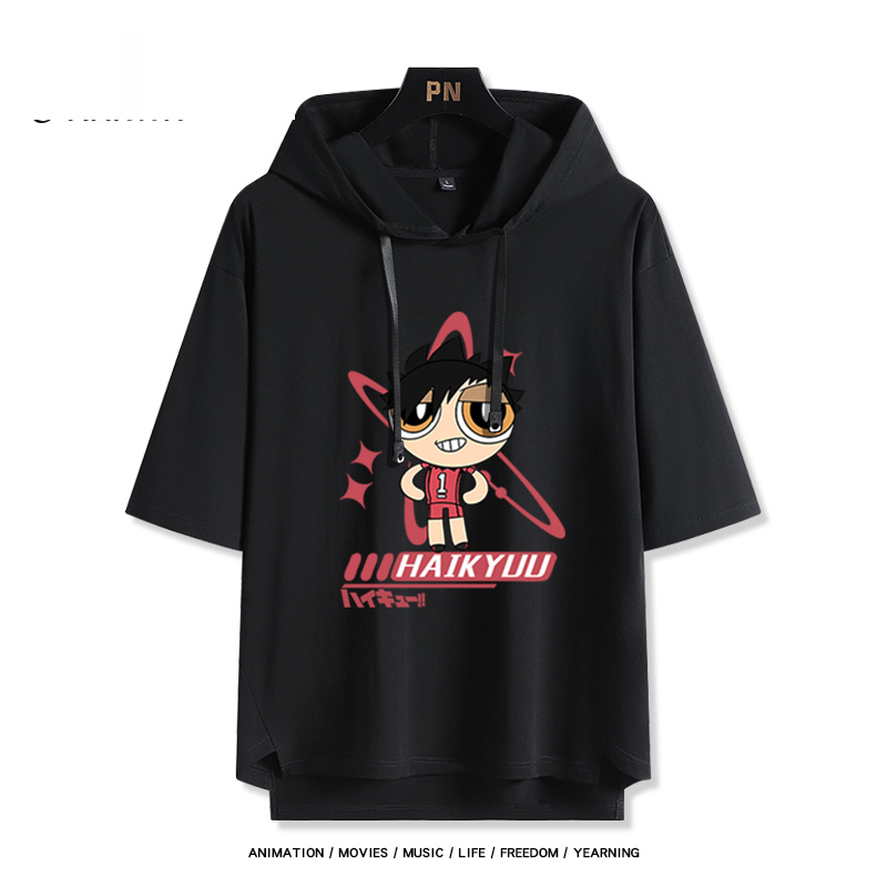 飛天小女警 x 排球少年 連帽短袖T恤