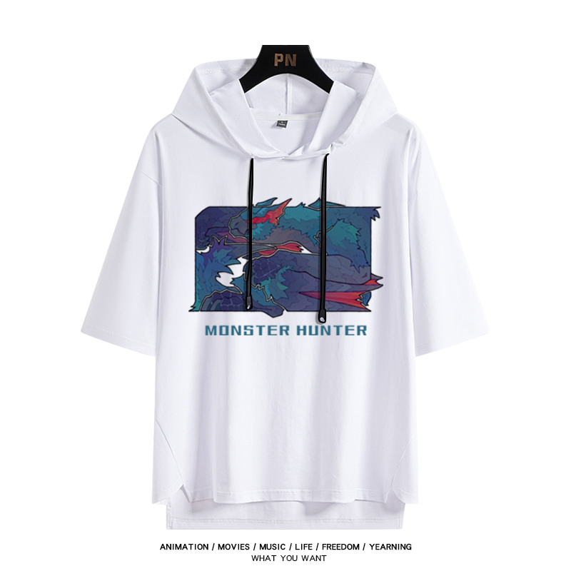 魔物獵人新款 親子情侶男女款連帽短袖T恤