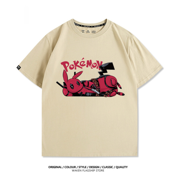 皮卡丘死侍X寶可夢 印花短袖T恤-CASEZONE